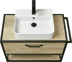 Акватон Мебель для ванной Лофт Фабрик 80 дуб эндгрейн – фотография-5